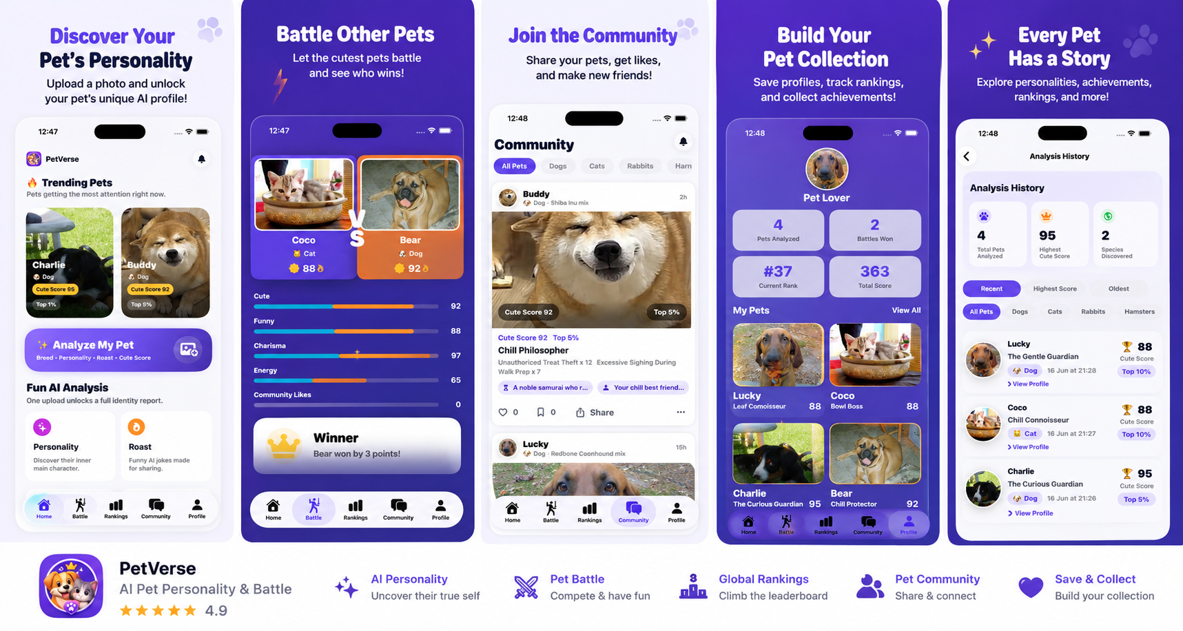 PetVerse promotional screenshots